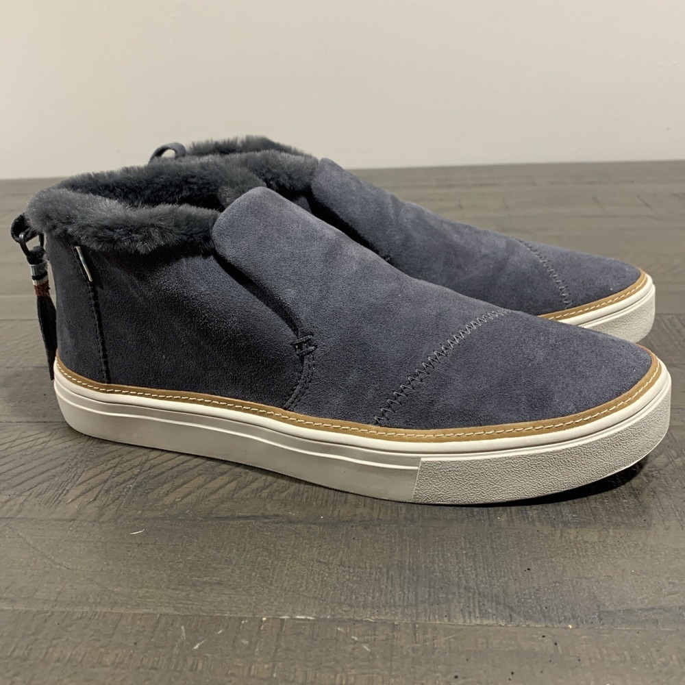 Tom's Faux Fur Lined Gray - Women's Size US 9 - Paxton Sneaker Shoes 10012386